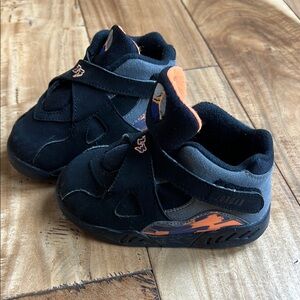 Nike Toddler Black and Orange Jordan Shoes